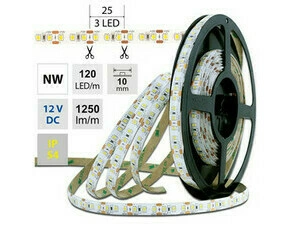 LED pásek MC LED SMD2835 NW, 120LED/m, 14W/m, 1250lm/m, IP54, DC 12V, 10mm, 5m
