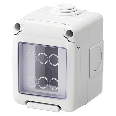 Skříňka combi 27 GEWISS GW27041, 1 modul, šedá, ip55
