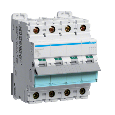 Jistič čtyřpolový HAGER NBN616 3+N pól. 16A, char.B, 10 kA
