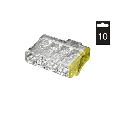 EL 1078410 Svorka krabicová mini. PC214-Y/10 bezšroub., 4x 0,5-2,5 mm2, tran./žlutá (bal.10)