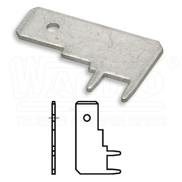 wpr9131 KOLT-L-6308-SN letovací kolík úhlový 90° do plošných spojů (DIN 46244), 6,3 x 0,8 mm, mosaz,