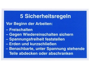 DEHN 700057  WuH štítek  - 5 bezpečnostní pravidla DEHN DEHN