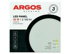 ARGOS LED panel vestavný, kruh 25W 2100LM IP20 CCT - Černá