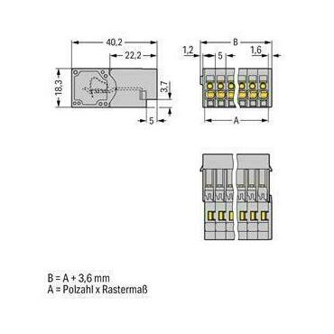 WAGO 769-602 1vodičový konektor s pájecími piny