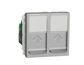 SCHN NU342630 Unica - Zásuvka datová 2xRJ45 Kat.6 STP, 2M, Aluminium