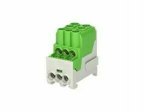 EL 1003204 Blok pro rozdělení fází UVB 100 PE, 1pól., 101A, AL/CU, 1000V, zelený, na DIN (bal.3)
