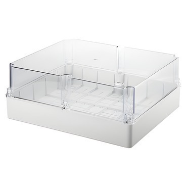 Spojovací krabice GEWISS GW44441 s průhledným hlubokým víkem, plast. šroub, plombovací, ip56