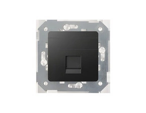 Kryt komunikační SIMON 82 82005-38, a datové zásuvky 1nás., 1x RJ45/RJ12/RJ11, plochý, grafit