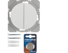 HAG 85656239 KNX RF tlačítko bezdrátové 2-násobné nástěnné, Berker R.1/R.3, bílá, lesk