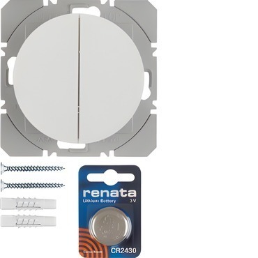 HAG 85656239 KNX RF tlačítko bezdrátové 2-násobné nástěnné, Berker R.1/R.3, bílá, lesk