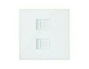 Kryt datové zásuvky SIMON 10000006-230, 2 násobné RJ45 s protiprachovou krytkou, bílá matná