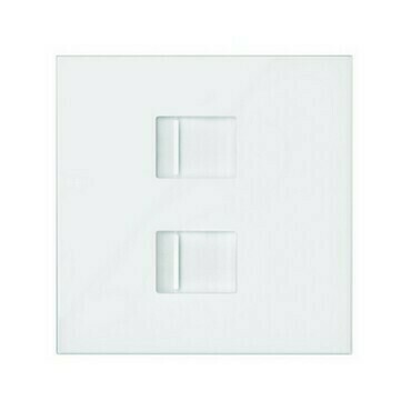 Kryt datové zásuvky SIMON 10000006-230, 2 násobné RJ45 s protiprachovou krytkou, bílá matná