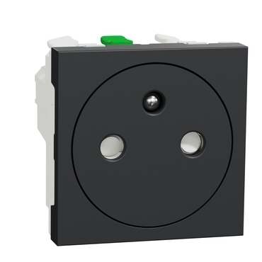 SCHN NU305254E Unica - Zásuvka skrytá 250V/16A 2P+E, clonky, bezšroubová, Antracit