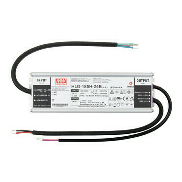 LED driver napěťový MEAN WELL HLG-185H-24B, 185 W, DC 24V/7,8A, IP67, kovové provedení, 1-10V a PWM