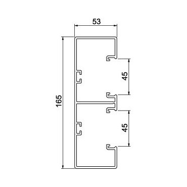 GK-53165LGR Kanál pro vestavbu přístrojů