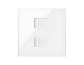Kryt datové zásuvky SIMON 10000006-130, 2 násobné RJ45 s protiprachovou krytkou, bílá