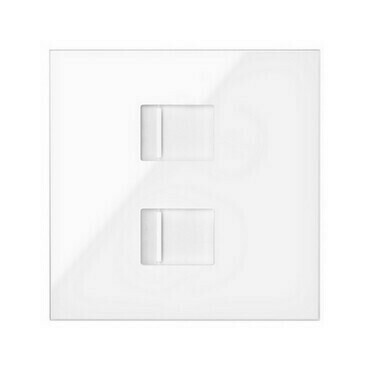 Kryt datové zásuvky SIMON 10000006-130, 2 násobné RJ45 s protiprachovou krytkou, bílá