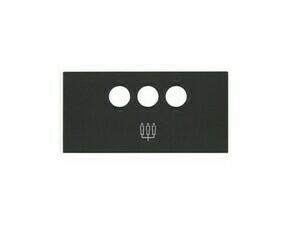 Kryt 3RCA zásuvky SIMON 10001093-238, přístroj 1/2, černá matná