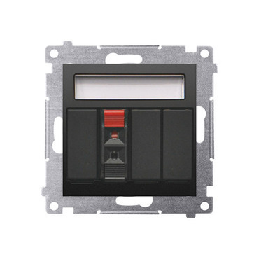 Zásuvka reproduktorová SIMON DGL31.01/49, 1 násobná s popisným polem, černá matná metalizovaná