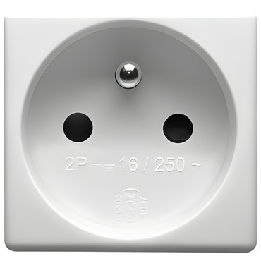 Zásuvka GEWISS GW20207, 2p+e 16A 2 moduly, system, bílá