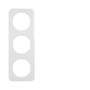 HAG 10132189 Rámeček 3-násobný, Berker R.1, bílá, lesk