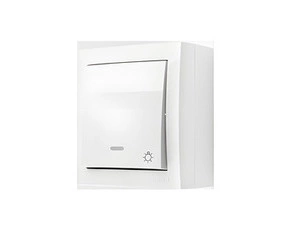 Ovladač zapínací SIMON AQUACLICK ACS1L/11, IP44, s podsvětlením, řazení 1/0So, 10A/250V~, šroubové s