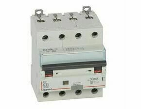 Chránič kombinovaný LEGRAND 411188 DX3 KOMB. 4P C25 30MA AC 6KA
