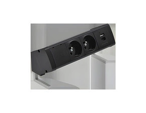 Blok zásuvkový na desku SIMON 480 48410E20B000000-44, 2 zás.+USB nabíj., konektor, černá