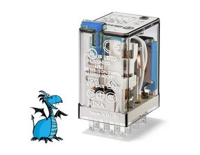 FINDER 55.34.9.024.5040 Relé prům.min., DIN, 4P/7A, 24V DC, MA_MI, Au RP 0,04kč/ks