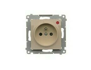 SIMON DGZ1CZ.01P/41 Zásuvka silová 1 násobná typ E, s uzemněním, se clonkami, 16 A/250 V~ bez šroub