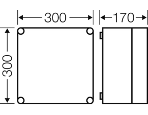 HEN Mi 0200 Prázdná rozvodnice s průhledným víkem IP 65, vnější rozměry (š-v-h) 300x300x170mm