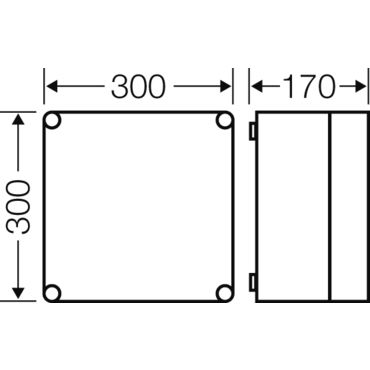 HEN Mi 0200 Prázdná rozvodnice s průhledným víkem IP 65, vnější rozměry (š-v-h) 300x300x170mm