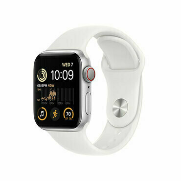 APPLE MNPP3CS/A Apple Watch SE GPS + Cellular 40mm Silver Aluminium Case with White Sport Band - Reg