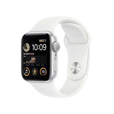 APPLE MNJV3CS/A Apple Watch SE GPS 40mm Silver Aluminium Case with White Sport Band - Regular