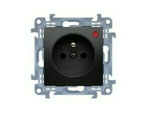 SIMON CGZ1CZ.01P/49 Zásuvka silová 1 násobná typ E, s uzemněním, se clonkami, 16A/250 V~ bez šroub