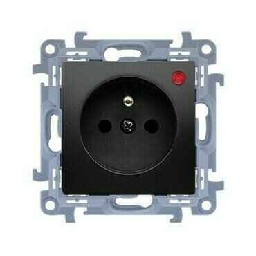 SIMON 10 CGZ1CZ.01P/49 Zásuvka silová 1 násobná typ E, s uzemněním, se clonkami, 16A/250 V~ bez šr