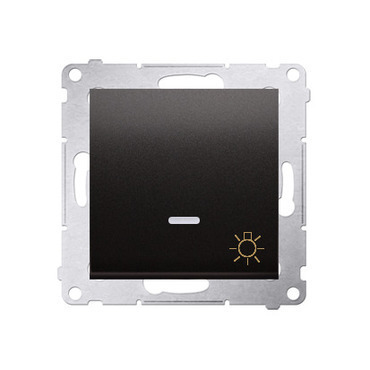 SIMON 54 DS1L.01/48 Ovladač zapínací SVĚTLO, s orientačním LED podsvětlením, řazení 1/0 So, (strojek