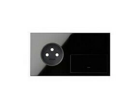 Sestava 2 násobná: 1 zásuvka+1 kryt, černá