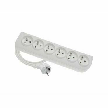 DAM Prodlužovací přívod PSN-603/16A - 6x zásuvka H05VV-F 3x1,5 16A 250V 3m bílá
