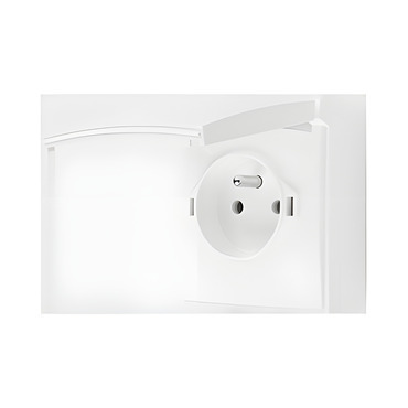 Zásuvka SIMON AQUACLICK ACGZ1CZ/11, 1 nás., IP44, cl., 16A/250V~, bezšr. sv., bílá