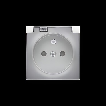 Kryt 1 násobné zásuvky SIMON 82 82068KD-93, s uzemněním, se clonkami, IP44, průhledné víčko, hliník