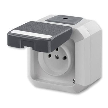 Zásuvka technická venkovní ABB Variant 5515N-C05523 S, šedá, plast, vzor C2, IP54
