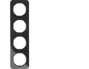 HAG 10142145 Rámeček 4-násobný, Berker R.1, černá, lesk