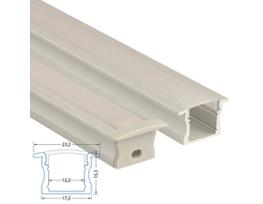 Profil vestavný MC LED VT, 23x15 mm, včetně matného difuzoru, 1 m