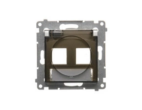 Kryt SIMON DKP2B.01/46A, telef. a datové zás. 2 nás., IP44, plochý, s popis. polem, hnědá metalíza