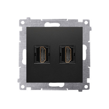 SIMON DGHDMI2.01/49 Dvojitá zásuvka HDMI, (strojek s krytem), černá matná