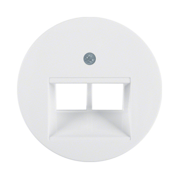 HAG 14092089 Centrální díl pro zásuvku datovou 2x RJ45, šikmá, Berker R.1/R.3/R.classic, bílá, lesk