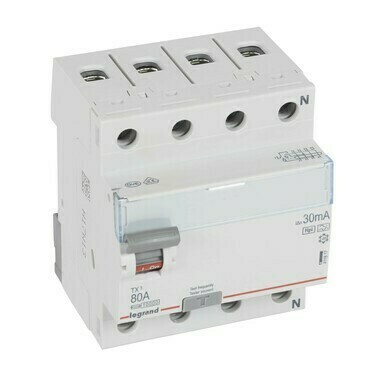 Chránič čtyřpolový LEGRAND 411817 TX3 CHRÁN. 4P 80A 30MA F