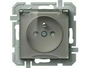 TEM ZÁSUVKA FRANCOUZSKÁ + KRYT 2P+E 16A 250V~ BV TT XO titan/průhledná