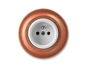 Zásuvka jednonásobná ABB Decento 6619K-C06347 52, bílá-porc./třešeň, (typ 6619)